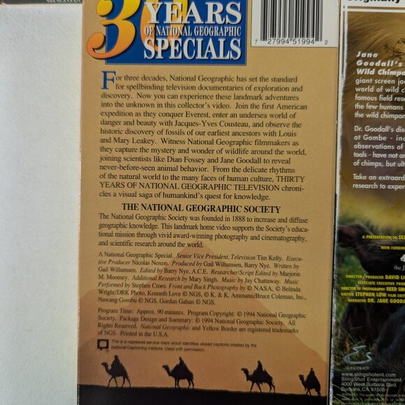 National geographic VHS TAPES + Jane Goodall Wild Chimpanzees 5 VHS collection - Picture 6 of 12